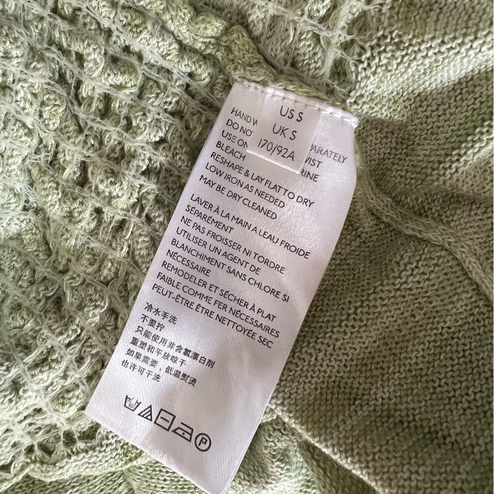 Free People Free Spirit Smocked Knit Peplum Sweater Crop Top, Seafoam Green, S - Picture 9 of 12